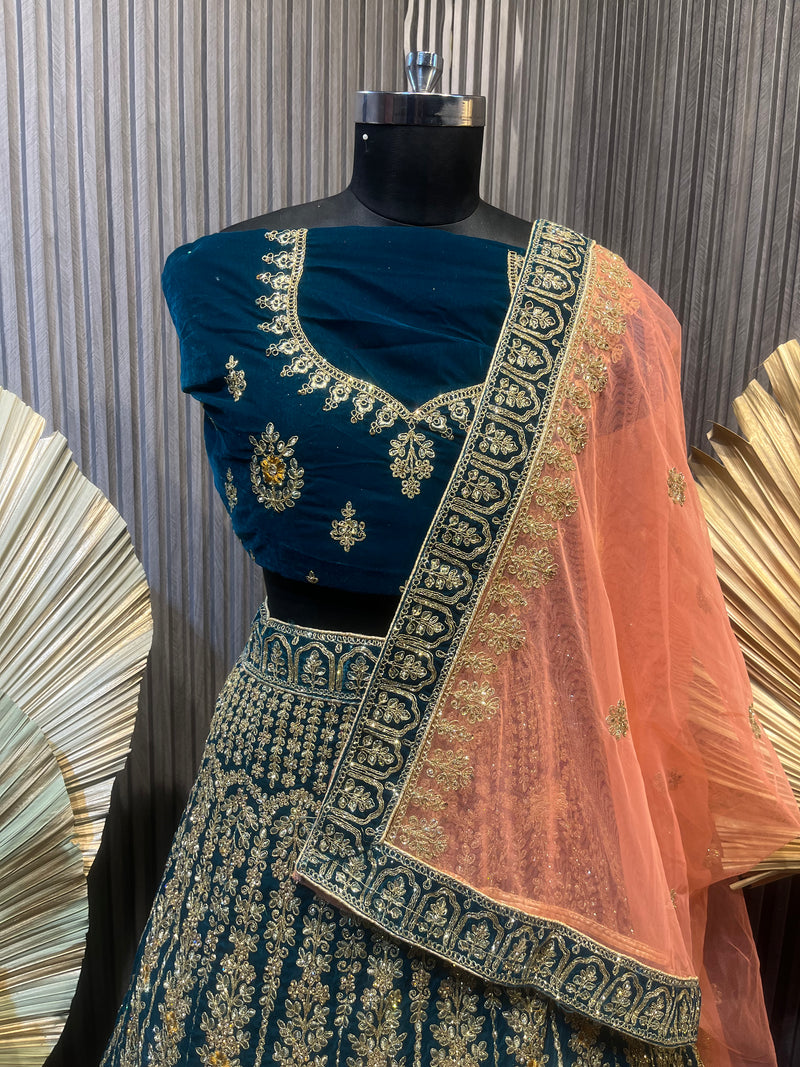 Royal Velvet Bridal Lehenga Choli