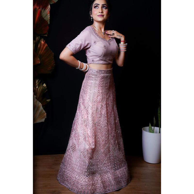 Elegant zari embroided Lehenga - Swain couture