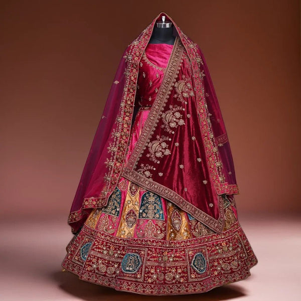 Royal Rajwadi Bridal Lehenga Choli With Double Dupatta - Swain couture