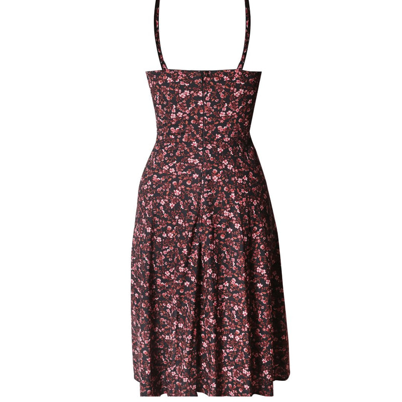 SLIM SLING FLORAL SPLIT DRESS - Swain couture