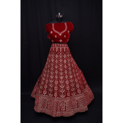 Velvet Bridal Lehenga Choli - Swain couture