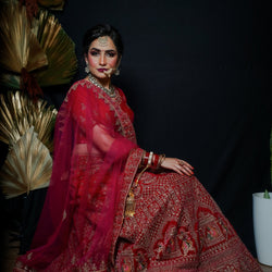 Velvet Bridal Lehenga Choli - Swain couture