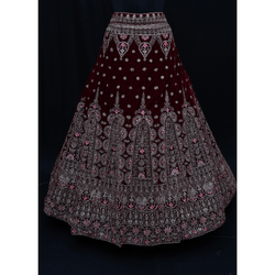 Velvet Bridal Lehenga Choli - Swain couture